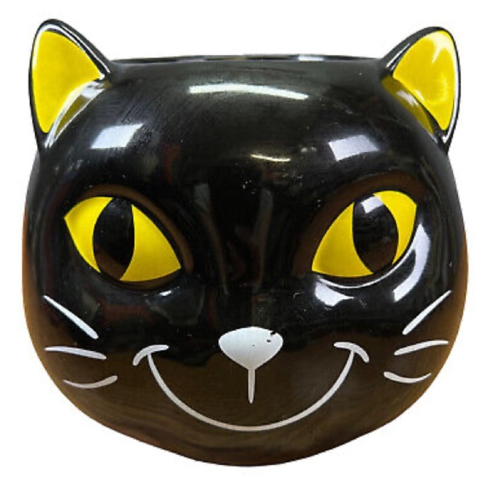 Yankee Candle Kitty Cat Ceramic Jar Candle Holder Candy Dish Halloween